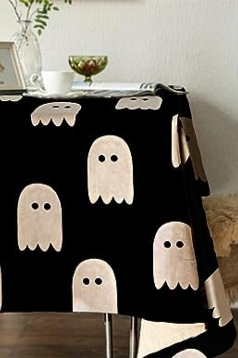 GEEORY Halloween Ghost Tablecloth, 60 x 84 Inch Rectangle Black and White Spooky Holiday Decorative Table Cover, Decoration for Kitchen Dinning Indoor Outdoor Dinner Party GTC030-84 *This is an affilliate link or sponsored product Outdoor Dinner Party, Decoration For Kitchen, Halloween Tablecloth, Halloween Pillows Covers, Outdoor Dinner Parties, Outdoor Dinner, Halloween Pillows, Decorative Table, Dinner Themes