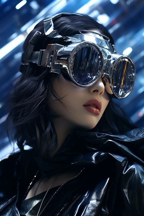 Cyberpunk Glasses Concept Art, Cyberpunk Goggles, Cyberpunk Glasses, Bad Photography, Trend Glasses, Cyberpunk Outfit, Creative Portrait Photography, Cyberpunk Character, Inspiring Photography