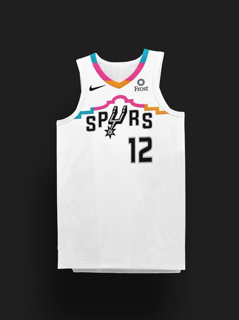 White Jersey Basketball Design, Nba Jersey Design, College Kit, Spurs Basketball, Basketball Uniforms Design, Design Jersey, Nba Jerseys, Kit Ideas, Big Tshirt