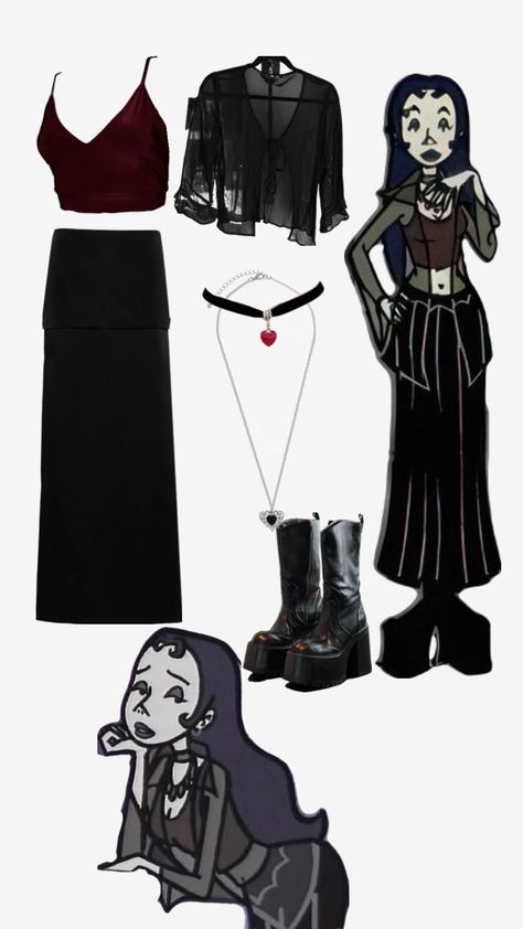 Serena from downtown mtv Downtown Mtv, Mtv Downtown, Goth Fits, Goth Outfit Ideas, Downtown Outfits, Alt Fashion, Grunge Goth, Swaggy Outfits, Gothic Outfits