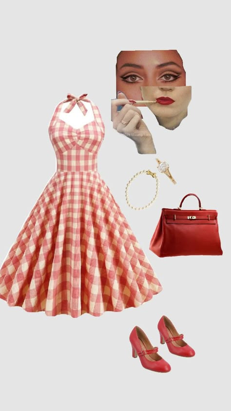 #50s #aesthetic #old #fyp #pinterest #red #elvispresley Aesthetic 50s Outfit, 50s Art Style, 50s Outfits Aesthetic, 50s Aesthetic Outfits, 50's Outfits 1950s, 1950s Fashion Aesthetic, 50s Aesthetic Fashion, 50s 60s Fashion, Vintage 50s Aesthetic