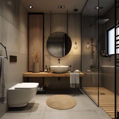 Japandi Style Bathroom, Japandi Bathroom Design, Fun Bathroom Decor, Japanese Bathroom, Bathroom Design Styles, Zen Bathroom, Best Bathroom Designs, Scandinavian Bathroom, Ensuite Bathroom