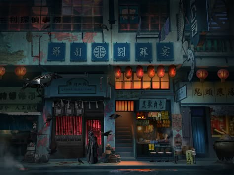 Cyberpunk Alley Concept Art, Cyberpunk House Concept Art, Cyberpunk Street Concept Art, Cyberpunk Convenience Store, City Street Concept Art, Tokyo Concept Art, Cyberpunk Building Concept Art, Cyberpunk Environment Concept Art, Street Concept Art