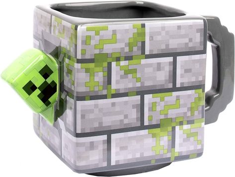 Minecraft - Mug - Ceramic Mug - 650 ml Capacity - Creeper Mug - Novelty Mug - Coffee Mug Merchandise - 3D Game - Gaming Merchandise : Amazon.co.uk: Home & Kitchen Minecraft Merch, Minecraft Merchandise, Minecraft Gifts, Grey Mugs, Minecraft Steve, Gaming Merchandise, Minecraft Games, 3d Games, Soup Mugs