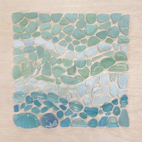 Sea Glass Mosaic Diy, Beach Glass Mosaic, Sea Pottery Mosaic, Seaglass Mosaic Diy, Sea Glass Wall, Beach Glass Window Art, Tumbled Glass Art, Seaglass Mosaics, Sea Glass Mosaic Ideas