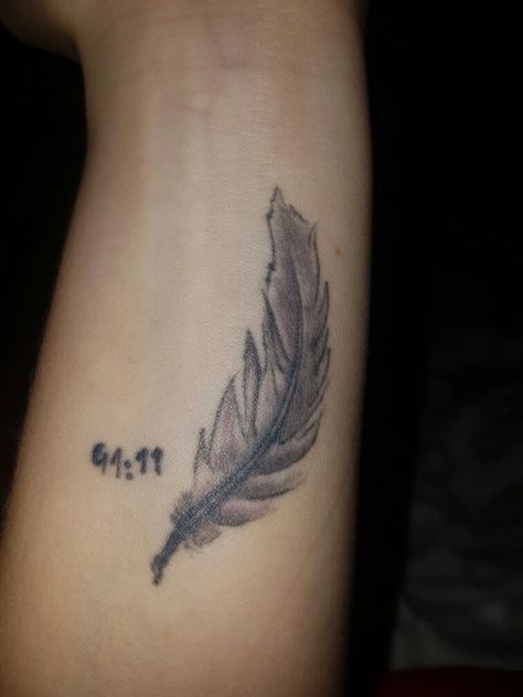 Faith feather Psalm 91:11 Psalm 91 11 Tattoo, Psalm 91 11, Psalm 91, Dream Tattoos, Leaf Tattoos, Flash Tattoo, Maple Leaf Tattoo, Tatting, Tattoos