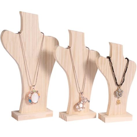 Wood Mannequin, Necklace Jewelry Display, Wood Jewelry Display, Display Jewelry, Jewelry Rack, Necklace Organizer, Jewelry Display Stands, Decoration For Home, Wooden Necklace