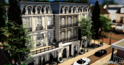 Parisian Apartment Exterior, Parisian House Exterior, Parisian Loft Apartment, Lofted Living Room, Penthouse Exterior, Sims 4 Penthouse, Magnolia Promenade, Parisian Loft, Sims 4 Windows