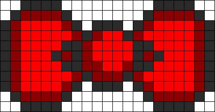 Hello Kitty Bow Perler Bead Pattern / Bead Sprite Hello Kitty Bow Perler Beads, Hello Kitty Pixel Art Grid, Hello Kitty Perler Beads Pattern, Pixel Art Hello Kitty, Kandi Cuffs, Hello Kitty Crochet, Hello Kitty Bow, Melty Bead Patterns, Pixel Art Templates