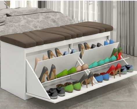 22 Chaos-Eliminating DIY Shoe Rack Ideas Bedroom Closet Design, Rack Design, Closet Designs, Space Saving Furniture, Design Case, 인테리어 디자인, Bed Design, Design Interior, Home Decor Furniture