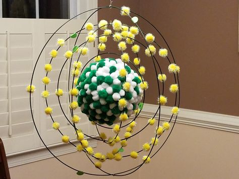 Model of the element Plutonium Element Model Project Ideas, Element Project Model, Atomic Model Project, Atomic Model Project Ideas, Element Project Ideas, Neon Atom Model, Kids Science Projects, Atom Model Project, Neon Atom