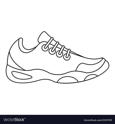 Tennis Icon, Easy Patterns To Draw, Tennis Court Shoes, Shoe Sketches, Outline Illustration, Shoes And Sneakers, Patent Drawing, Shoes Drawing, Patent Shoes