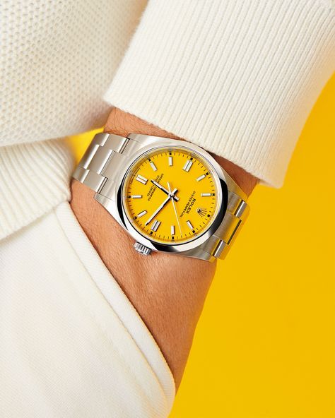 Rolex Wrist Watch, Rolex Oyster Perpetual Turquoise, Rolex Perpetual 1908, Yellow Watches, Rolex Oyster Perpetual 34 Mm, Rolex Oyster Perpetual Date, Rolex Watches Women, Lovers Bracelet, Rolex Men