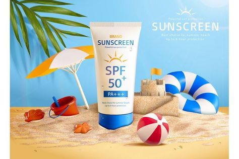 Sunscreen Ads, Camera Logos Design, Graphic Design Posters Layout, Posters Layout, Gradient Color Design, Visual Merchandiser, Ad Illustration, Camera Logo, Sand Toys