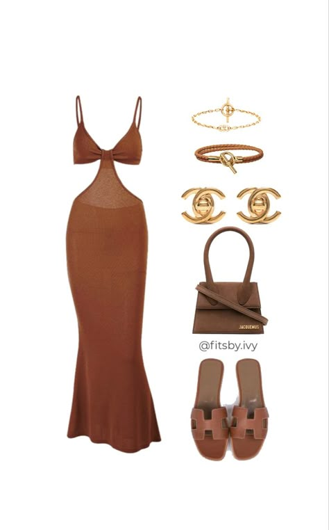 #ootd #aesthetic #brownies #brown #fit #likeme #aestheticoutfit #style #sundress #sundresseason #vacation #boho Brown Summer Dress Outfit, Zanzibar Aesthetic Outfits, Summer Brown Outfits, Zanzibar Vacation Outfits, Brown Beach Outfit, Island Outfits Vacations, Colorful Beach Outfit, Brown Summer Outfits, Cancun Vacation Outfits