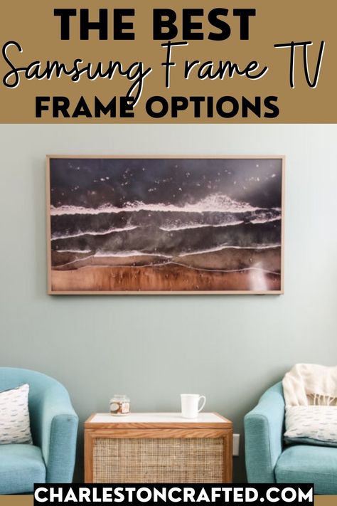 Samsung Frame Bezel, Frame Tv Frames, Samsung Frame Tv On Wall, Samsung The Frame Tv Living Room, Samsung Frame Tv Gallery Wall, Frame Tv Bezel, Beautiful Room Decor, Tv On The Wall, Picture Frame Tv