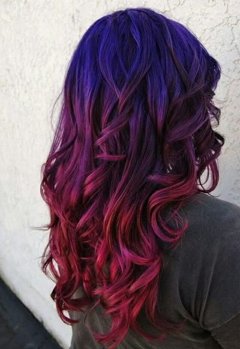 Imagem de hair, blue, and red Rock Your Hair, Red Ombre Hair, Hair Balayage, Ombre Hair Color, Red Hair Color, Rainbow Hair, Cool Hair Color, Grunge Hair, Crazy Hair