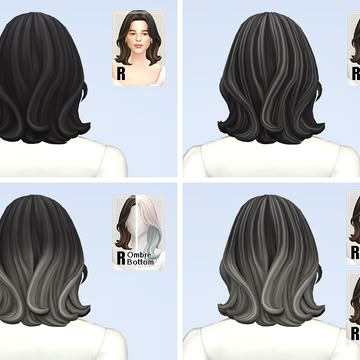 Highlights Sims 4 Cc, Sims 4 Cc Brown Hair, Sims 4 Cc Ombre Hair, Ombre Hair Sims 4, Sims 4 Ombre Hair, Maxis Match Short Hair, Sims Ombre Hair, Sims 4 Dyed Hair Maxis Match, Ts4 Ombre Hair