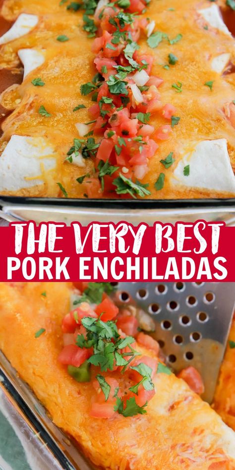 These Pulled Pork Enchiladas are so simple to make. They only take a few ingredients and taste so good. Pork Sliders Recipes, Pulled Pork Chili, Pulled Pork Enchiladas, Leftover Pulled Pork, Pork Enchiladas, Pulled Pork Nachos, Favorite Chili Recipe, Pulled Pork Sliders, Pulled Pork Leftovers