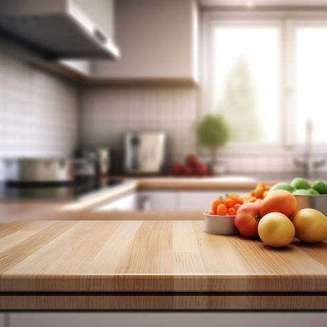 Kitchen Counter Background, Kitchen Hidden Storage, Wooden Countertops Kitchen, A Bowl Of Fruit, Watermark Ideas, Coffee Advertising, Kitchen Background, Bowl Of Fruit, Countertop Ideas