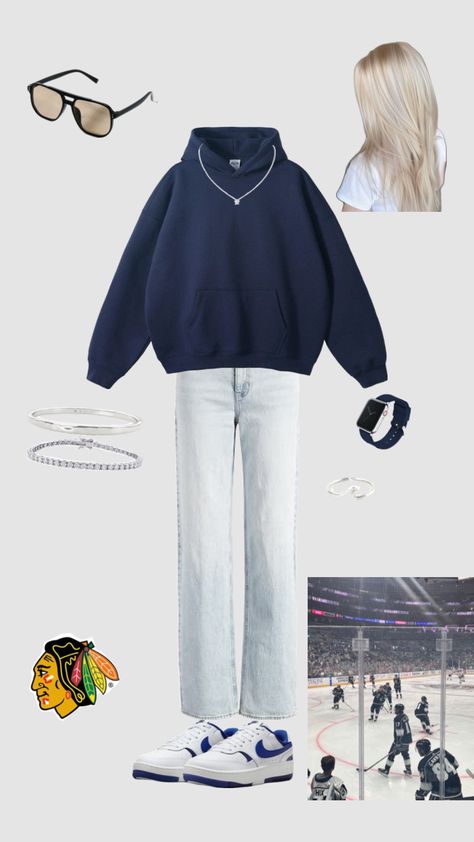 Going to the Blues Hawks game this week 🤞Trying to plan out some outfit inspo 💖 #hockeygirl #hockey #blackhawks #blondeinspo #gamedayfit #chicago #chicagoblackhawks #lightsummer Outfit For Hockey Game, Outfits For Hockey Games, Hockey Game Outfit, Hawks Game, First Date Outfits, Game Outfit, Hockey Girl, Hockey Game, Hockey Games