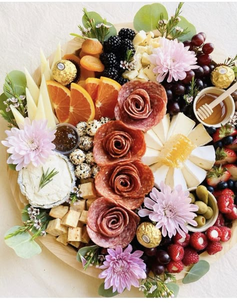 Flower Charcuterie, Chalkboard Charcuterie Board, Spa Charcuterie Board, 3 Tier Charcuterie Board, Pretty Charcuterie Board Ideas, Garden Party Charcuterie Board, Girly Charcuterie Board, Garden Charcuterie Board, Charcuterie Boards With Flowers