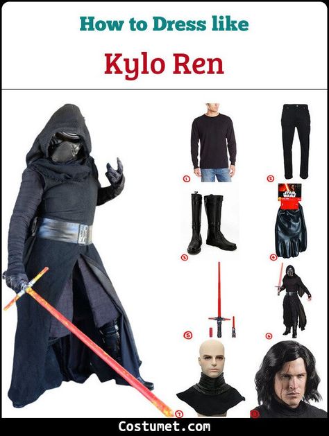 Diy Kylo Ren Costume, Kylo Ren Halloween Costume, Easy Star Wars Costumes, Kylo Ren Costume, 2024 Costumes, Kylo Ren Costumes, Kylo Ren Star Wars, Kylo Ren Cosplay, Dark Side Of The Force