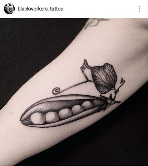 Get this with some friends. Then you'll all be the a couple of peas in a pod. Peas Tattoo, Flash Tats, Birthday Tattoo, Peas In A Pod, Thanks A Lot, Family Tattoos, Some Friends, Get A Tattoo, Wrist Tattoos