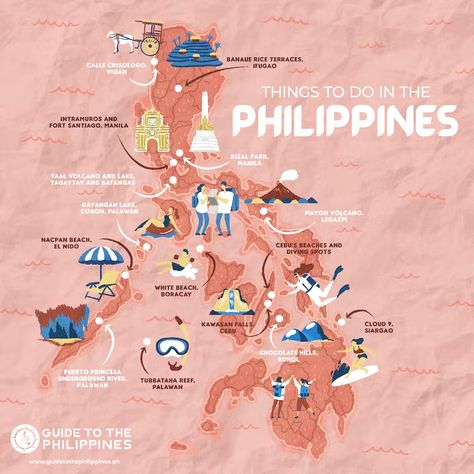 Philippines map of top tourist spots Map Of The Philippines Aesthetic, Philippine History Background, Philippines Aesthetic Art, Philippines Geography, Phillipines Travel, Fort Santiago, Philippines Tourism, Philippine Map, Maps Aesthetic