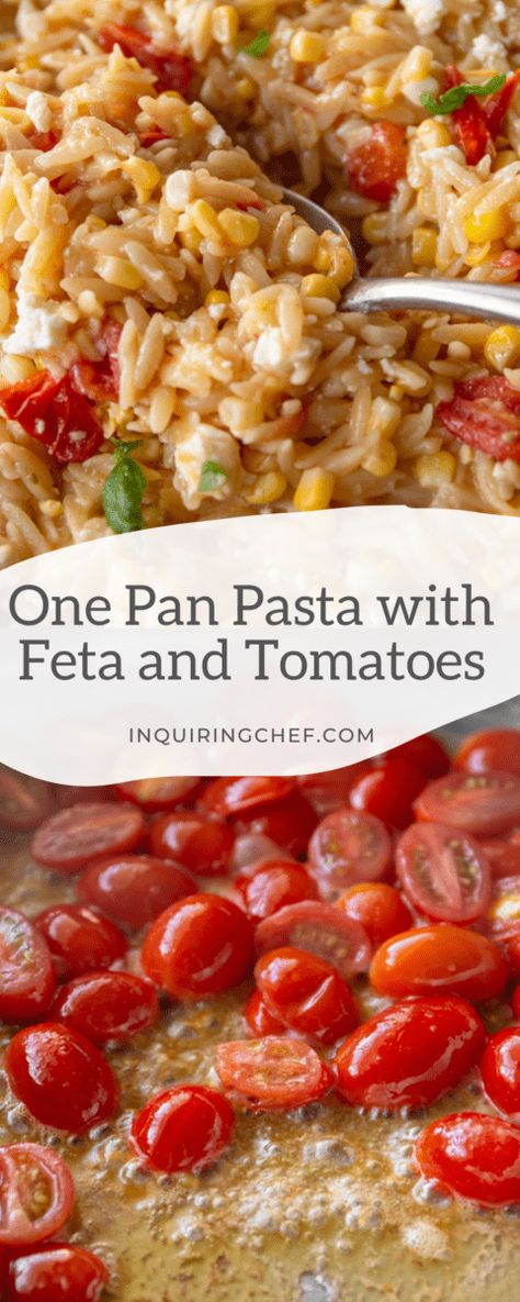 Orzo With Tomatoes And Feta, Cherry Tomato Orzo Recipes, Orzo And Cherry Tomatoes, Baked Feta Orzo Pasta, One Pan Orzo Recipes, Vegetable And Ricotta Baked Orzo, Baked Feta Orzo, Orzo Tomato Recipes, Orzo Feta Bake