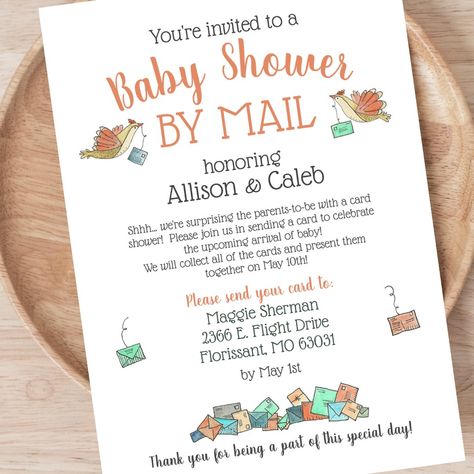 Cutest Baby Shower by Mail Invitation Baby Shower By Mail Invitation, Shower By Mail Invitation, Baby Shower By Mail, Shower By Mail, Virtual Baby Shower Invitation, Baby Shower Announcement, Party Stationery, Virtual Baby Shower, Baby Sprinkle