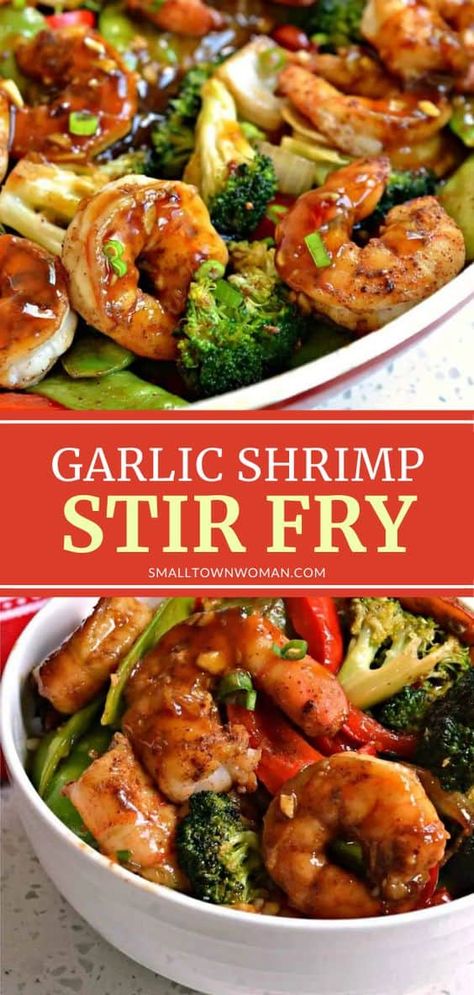 Garlic Shrimp Stir Fry, Fried Shrimp Recipes Easy, Ginger Asian, Stir Fry Shrimp Recipes, Wok Recipes, Easy Stir Fry Recipes, Timmy Time, Shrimp Stir Fry, Honey Garlic Sauce