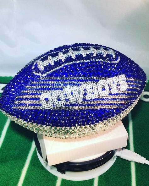 Bedazzled Bottle, Cowboys Gifts, Dallas Cowboys Gifts, Rhinestone Football, Custom Heels, Glitter Photography, Rhinestone Projects, Rhinestone Art, Babe Ruth