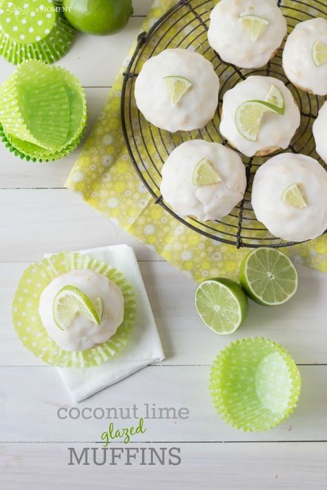 Coconut Lime Glazed Muffins | Baking a Moment Bride Breakfast, Glazed Muffins, Muffin Basket, Lime Muffins, Coconut Lime Cake, Muffin Shop, Lime Glaze, Easy Breakfast Smoothies, Breakfast Maker