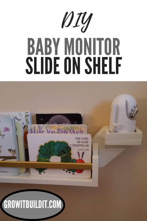 Baby Monitor Placement, Baby Monitor Shelf, Monitor Stand Diy, Gender Neutral Nursery Design, Diy Slides, Nursery Accent Wall, Nursery Closet Organization, Gender Neutral Nursery Decor, Baby Gadgets