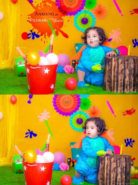 Holi Kids Photoshoot, Happy Holi Baby Photoshoot, Holi Backdrop Ideas, Holi Baby Photoshoot Ideas, Holi Shoot Photo Ideas For Baby, Baby First Holi Photoshoot, Holi Photoshoot Ideas For Babies, Holi Baby Photoshoot, Holi Photoshoot Ideas