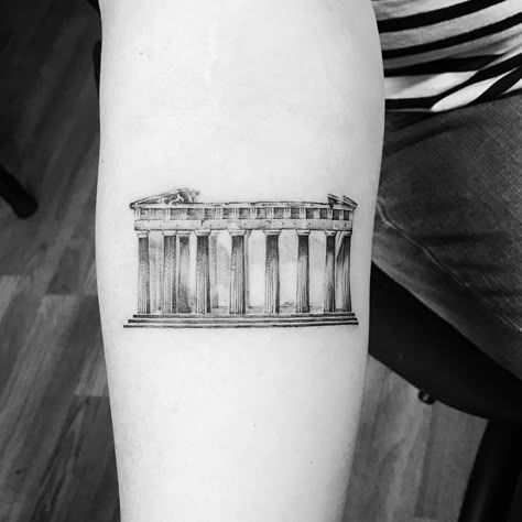 Acropolis in Greece Greece Tattoo, Triangle Tattoo Meaning, Triangle Tattoo Design, Tattoos Leg, Tattoos Neck, Tattoos Nature, Fierce Tattoo, Impossible Triangle, Small Tattoo Placement