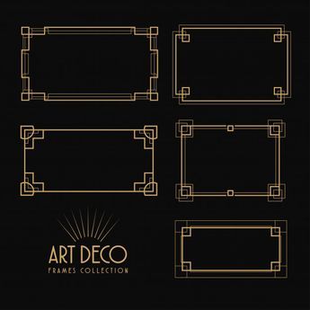 Art Deco Border, Art Deco Frames, Art Deco Borders, Motif Art Deco, Border Designs, Ornament Frame, Estilo Art Deco, Free Vectors, Drawing Tutorials