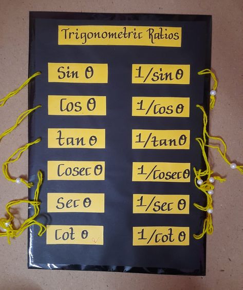 Trigonometry-Match the following Trigonometry Projects Ideas, Trigonometry Table, Maths Chart, Teaching Aids For Maths, Maths Model, Maths Tlm, Math Art Activities, Trigonometric Ratios, Math Day