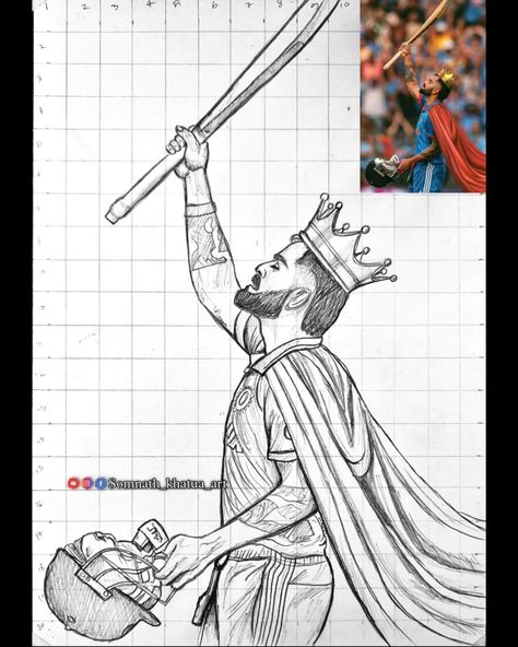 King 👑 Virat Kohli drawing outline ✍️❤️‍🩹 . . . Full tutorial video on my YouTube channel 👇❤️‍🩹 (Somnath Khatua art) . . . . #somnathkhatuaart #viratkohli #sketch #indiancricket #pencilartwork #drawingpencil #sketch #cricket #ipl #viratkohli #rohitsharma #indiancricketteam #msdhoni #india Virat Kohli Drawing, Kohli Virat, Happy Birthday King, Cricket Ipl, Birthday King, Pencil Sketches Easy, Crown Drawing, Easy Love Drawings, Messi And Ronaldo