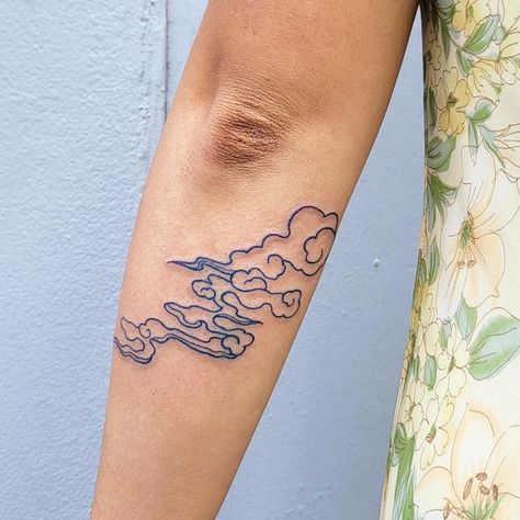 Cloud And Wind Tattoo, Avatar Clouds Tattoo, Cloud Armband Tattoo, Air Themed Tattoos, Auspicious Clouds Tattoo, Blue Chinese Tattoo, Greek Clouds Tattoo, Swirly Clouds Tattoo, Cloud Tattoo Collarbone