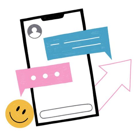 Conversation Messenger, Phone Texting, Phone Clipart, Messenger Chat, Message Bubble, Screen Illustration, Smile Sticker, Online Chatting, Online Communication