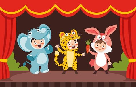 Theater Scene, Drama For Kids, Animal Hand Puppets, Kids Stage, Theatre Scene, Kids Theater, Cartoon Toys, The Theater, Superhero Characters