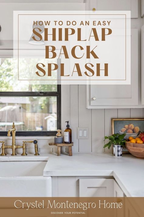 Revamp your kitchen on a budget with these stunning shiplap backsplash ideas perfectly complementing white cabinets! Transform your space into a haven of modern charm with this affordable and aesthetic upgrade. Click to discover how shiplap can elevate your kitchen design effortlessly! Shiplap As Backsplash In Kitchen, Kitchen Without Backsplash Ideas, Shiplap Kitchen Backsplash Ideas, Wood Backsplash Kitchen Diy, Diy Backsplash Ideas On A Budget, Bead Board Backsplash Kitchen Ideas, Subway Tile Kitchen Backsplash Ideas, Shiplap Wall Kitchen, Cheap Kitchen Backsplash Ideas