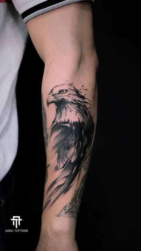 Simple Unique Tattoos, Cover Up Tattoos For Men, Tiger Tattoo Sleeve, Animal Tattoo Ideas, Forearm Band Tattoos, Band Tattoo Designs, Wrist Tattoos For Guys, Eagle Tattoos, Back Tattoos For Guys