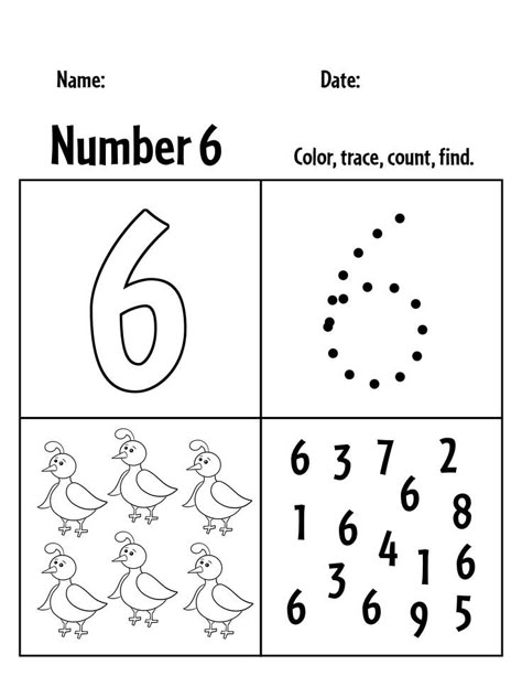 Print your Free Number 6 Worksheets for Preschool! Number 6 Tracing Page | Number 6 Coloring Page | Number 6 Printables Number 6 Worksheets For Preschool, 55 Number, Numbers Preschool Printables, Preschool Worksheets Free Printables, Preschool Number Worksheets, Shape Activities Preschool, Fourth Grade Resources, Homeschool Worksheets, Worksheets For Preschool