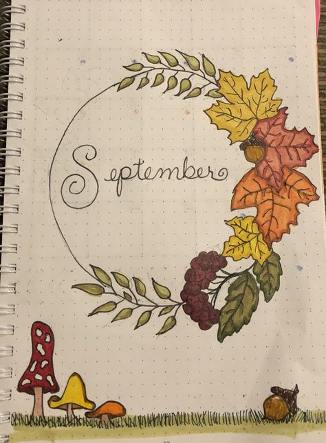 Fall Bullet Journal Ideas, Fall Bullet Journal, Cozy Inspiration, Bullet Journal September, Bullet Journal Month, Bullet Journal Cover, Bullet Journal Page, Bullet Journel, Bullet Journal Spreads