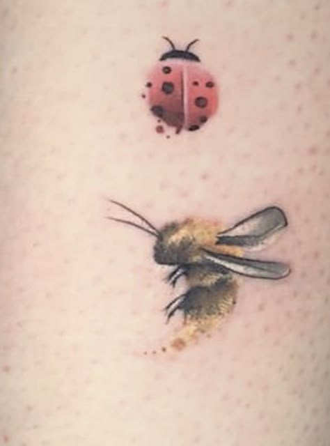 Tattoo Bee, Ladybug Tattoo, Bumble Bee Tattoo, Semi Colon, Lady Bug Tattoo, Health Tattoo, Native Tattoos, Insect Tattoo, Bug Tattoo