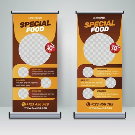 Food and Restaurant roll up banner design template Food Roll Up Banner, Roll Banner Design, Roll Up Banner Design, Roll Banner, Food And Restaurant, Rollup Banner, Roll Up Banner, Dark Art Photography, Flyer Design Layout