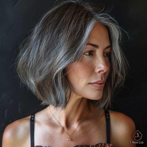 Low Maintenance Haircuts For Women, Beach Waves For Short Hair, Modern Bob Haircut, Grey Hair Journey, Korean Short Hair, Low Maintenance Haircut, Beautiful Gray Hair, Silver Sisters, Haircuts For Women Over 50